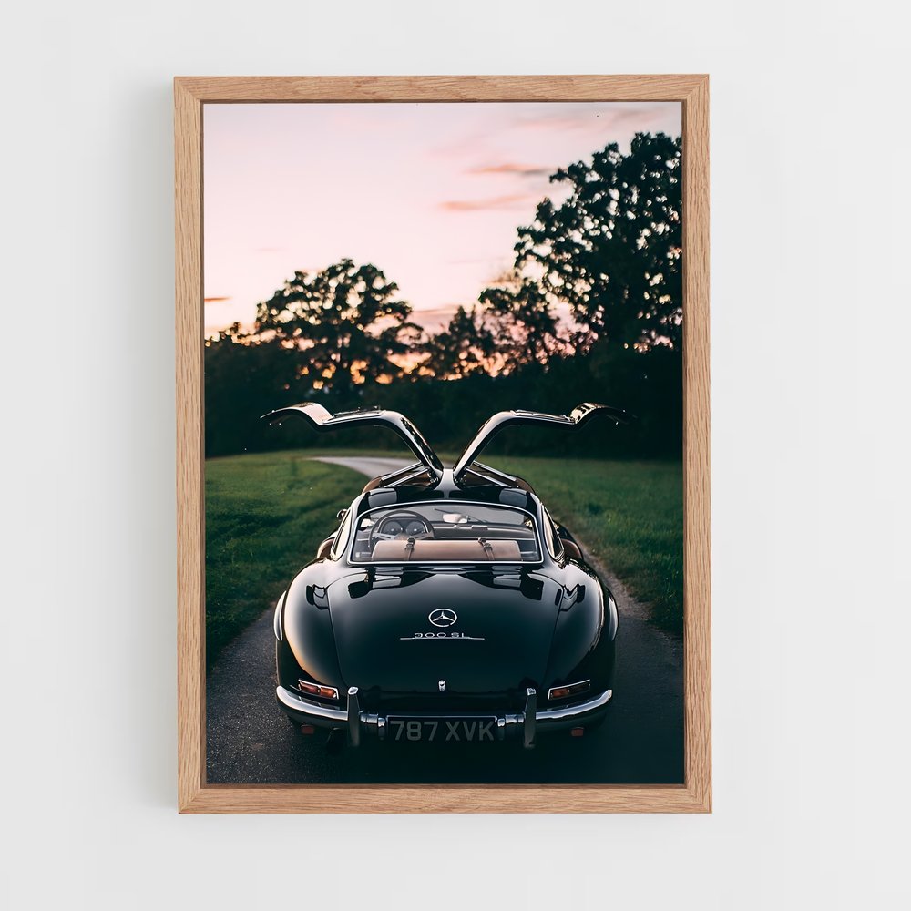 Poster Gullwing Noir – affiche Mercedes (vue 4)